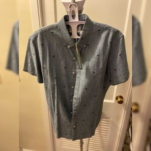 Bonobos Riviera Chambray Flamingo print - Large Slim